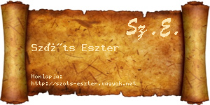 Szőts Eszter névjegykártya