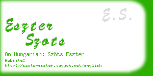 eszter szots business card